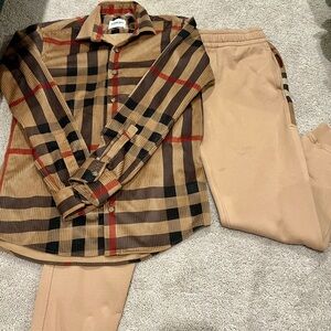 Burberry joggers & button down set